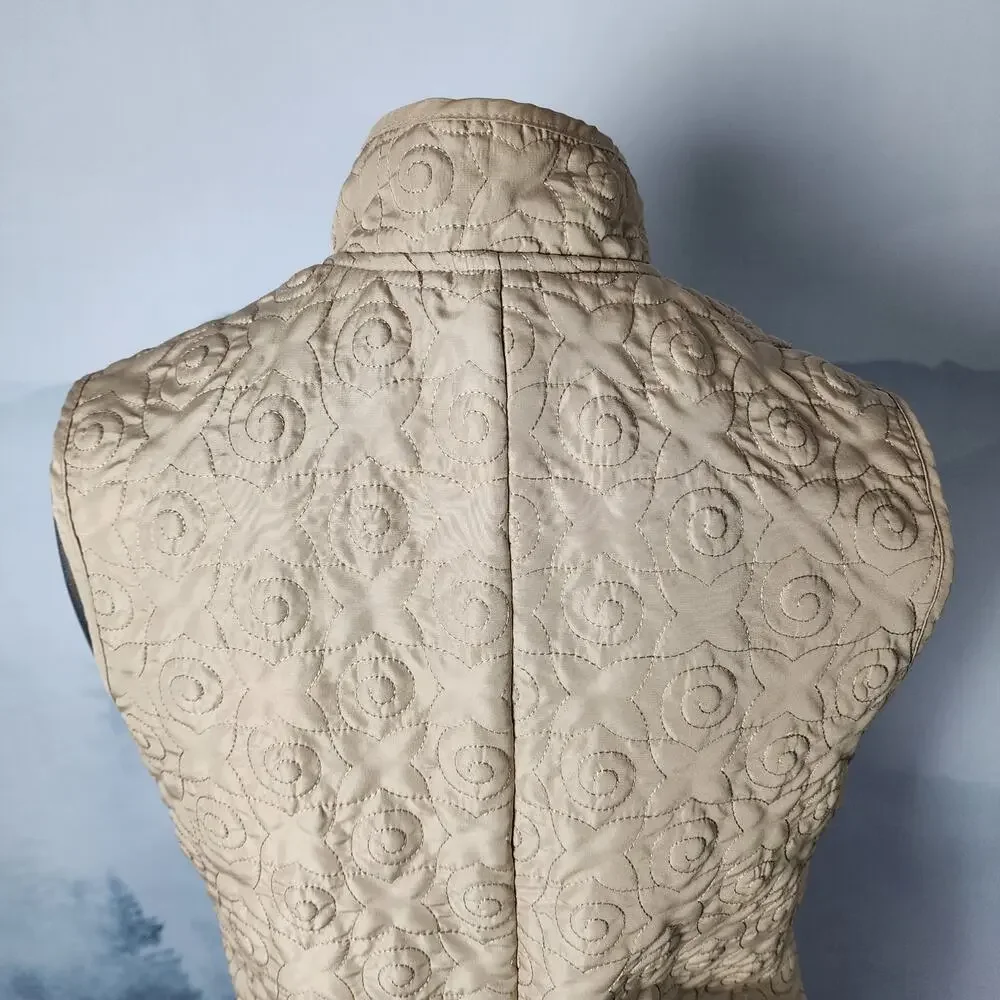 Orvis Floral / Swirl Stitched Fleece Lined Vest | Women's Small